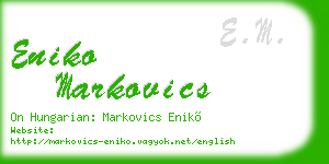 eniko markovics business card